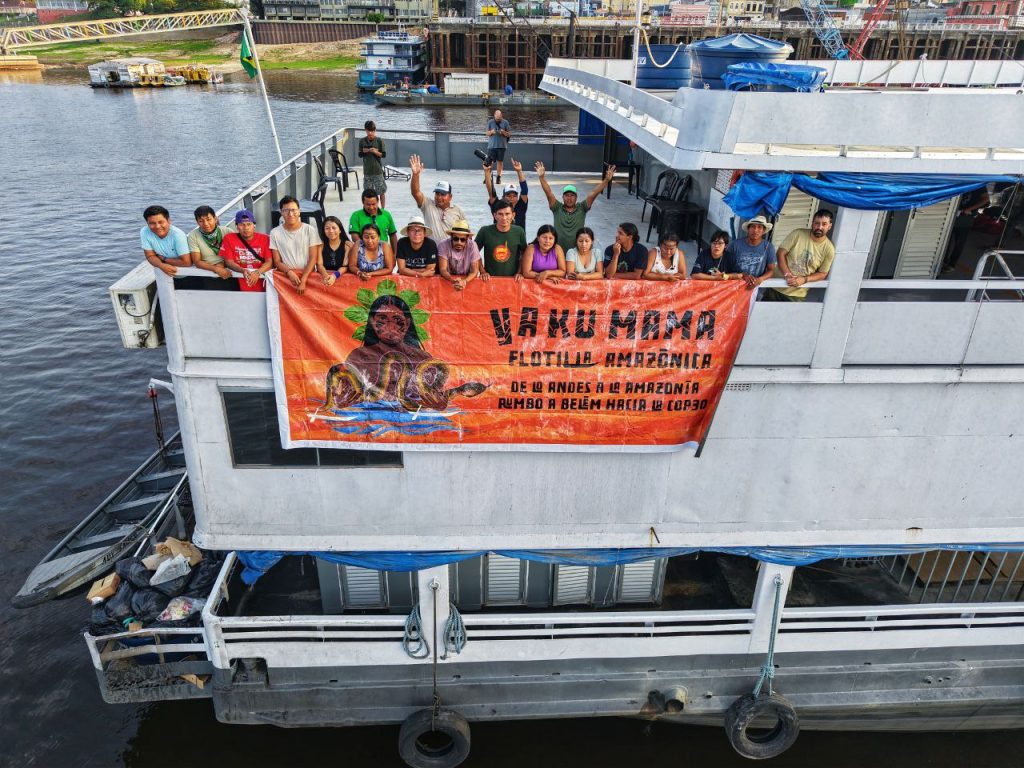 Flotilla Yaku Mama llega a la COP30 en Belém do Para